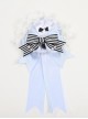 Alice Series Black-White Bowknot Poker Lace Sweet Lolita Dual-Use Brooch Hair Clip