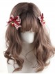 Red Plaid Bowknot Cute Girl Strawberry Handmade Sweet Lolita Hair Clip