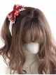 Red Plaid Bowknot Cute Girl Strawberry Handmade Sweet Lolita Hair Clip