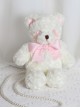 Cute Girl White Plush Little Bear Doll Sweet Lolita Bead Chain Messenger Bag