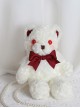 Cute Girl White Plush Little Bear Doll Sweet Lolita Bead Chain Messenger Bag