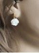 White Rose Classic Lolita Vintage Asymmetric Ear Cuff Chain Earrings