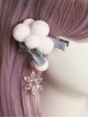 Cloud Plush Ball Snowflake Sweet Lolita Bowknot Decoration Hair Clip