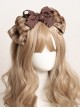 Retro Brown Plaid All-Match Plush Bowknot Sweet Lolita Headband