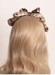 Retro Brown Plaid All-Match Plush Bowknot Sweet Lolita Headband