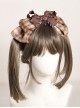 Retro Brown Plaid All-Match Plush Bowknot Sweet Lolita Headband