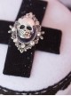 Black Lace Gothic Cross Skeleton Halloween Gothic Lolita White Small Top Hat