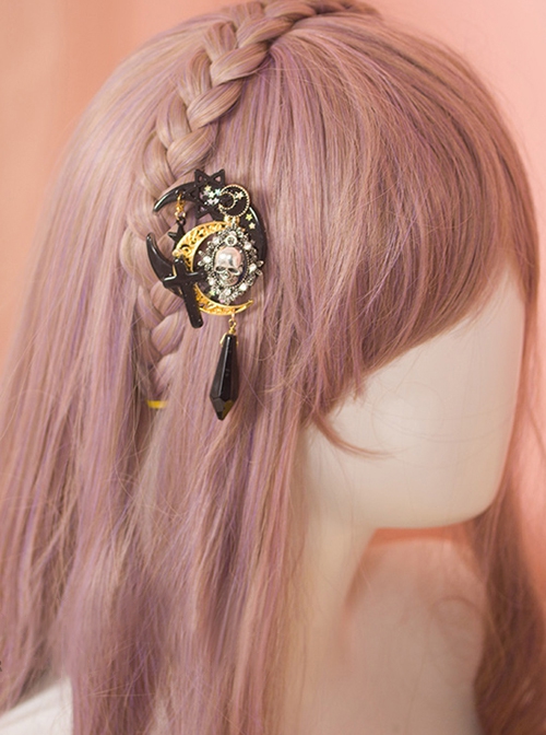Gothic Style Star Moon Cross Skull Halloween Gothic Lolita Hair Clip