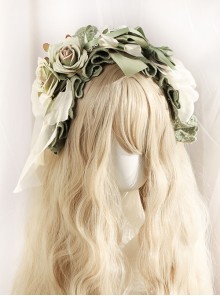 Pastoral Bowknot Rose Lace Tassel Design Classic Lolita Headband