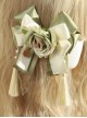 Green Bowknot Rose Tassel Classic Lolita Hair Clip