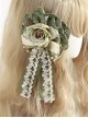 Rose Lace Bead Chain Ribbon Bowknot Classic Lolita Hair Clip
