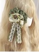 Rose Lace Bead Chain Ribbon Bowknot Classic Lolita Hair Clip