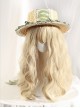 Pastoral Straw Hat Green Lace Ribbon Bowknot Rose Decorate Classic Lolita Hat