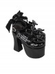 12.5cm Super High Heel Bowknot Cute Princess Black Round Toe Mary Jane Sweet Lolita Shoes