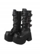 Black Punk Skull Buckle Matte Super High Heel Punk Lolita Boots