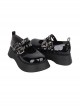 Black Patent Leather All-Match Daily Cute Round Toe Punk Lolita Buckle Platform Shoes