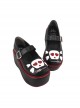 Love Skull Print Black PU Round Toe Zipper Super High Heel Punk Lolita Shoes