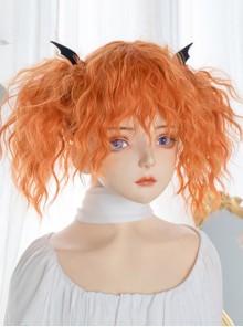 Pumpkin Yellow-Orange Explode Instant Noodle Curly Long Curly Hair Sweet Lolita Wig