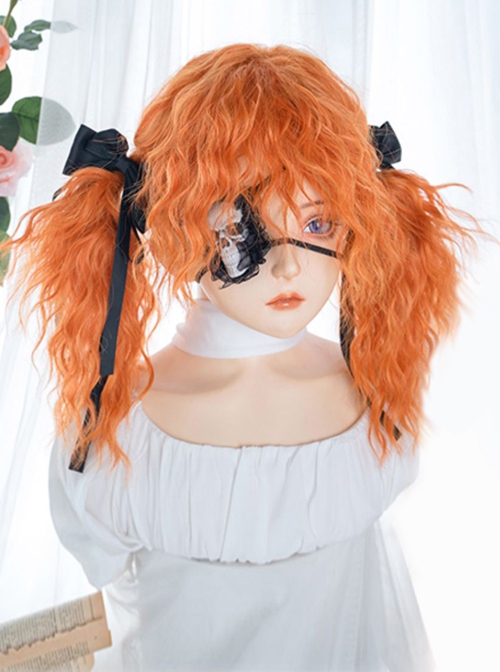 Pumpkin Yellow-Orange Explode Instant Noodle Curly Long Curly Hair Sweet Lolita Wig