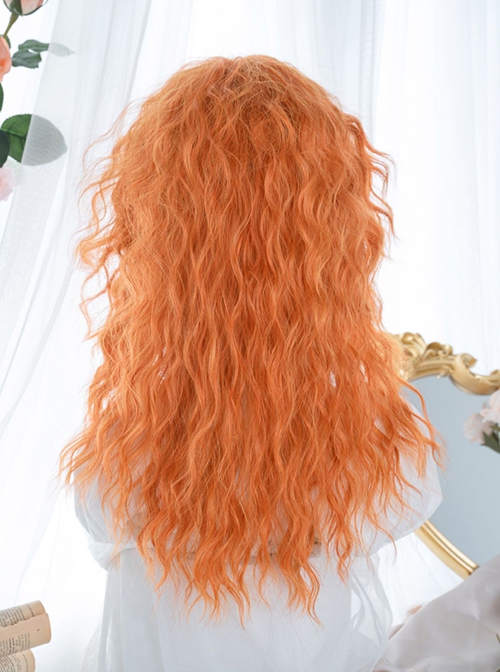 Pumpkin Yellow-Orange Explode Instant Noodle Curly Long Curly Hair Sweet Lolita Wig