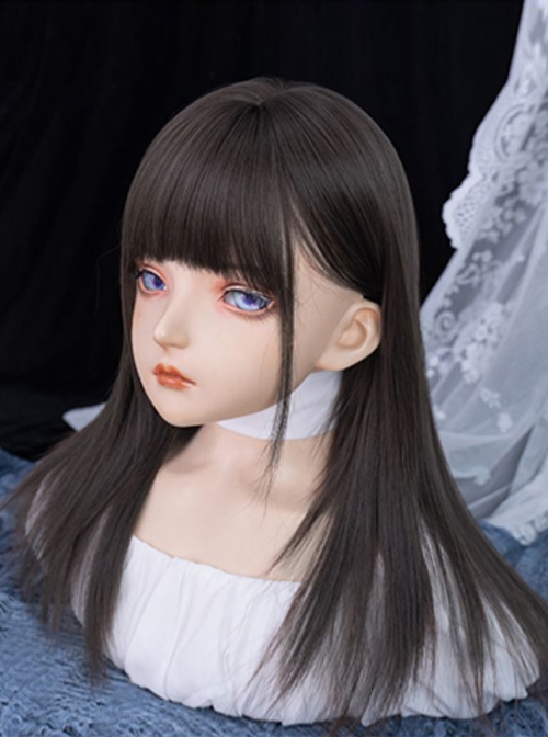 Black-Brown Daily All-Match Layered Long Straight Hair Classic Lolita Wig