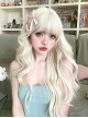 White-Gold Fashion Daily Classic Lolita Air Bangs Long Curly Wig