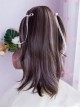 Black-Brown Mixed Color Light Purple Sweet-Cool Girl Natural Sweet Lolita Wig