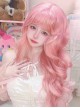 Love Letter Series Cute Honey Peach Pink Girl Air Bangs Long Curly Hair Sweet Lolita Wig