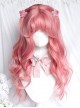 Love Letter Series Cute Honey Peach Pink Girl Air Bangs Long Curly Hair Sweet Lolita Wig