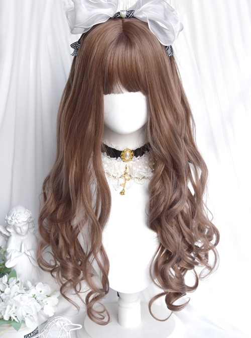Brown Eared Rabbit Series Daily Natural Brown Classic Lolita Long Curly Wig