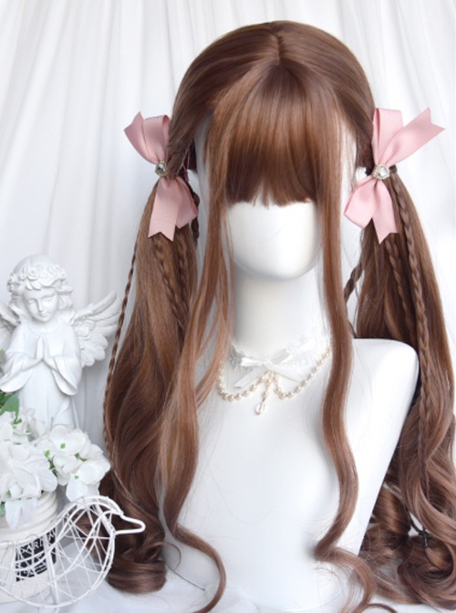 Brown Eared Rabbit Series Daily Natural Brown Classic Lolita Long Curly Wig