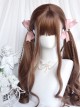 Brown Eared Rabbit Series Daily Natural Brown Classic Lolita Long Curly Wig