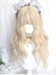 Alice's Cat Series Sweet Lolita White-Golden Air Bangs Long Curly Hair Wig