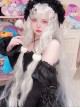 Gothic Lolita Silver White Water Ripple Wool Roll 100cm Long Curly Hair Wig