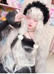 Gothic Lolita Silver White Water Ripple Wool Roll 100cm Long Curly Hair Wig