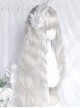 Gothic Lolita Silver White Water Ripple Wool Roll 100cm Long Curly Hair Wig