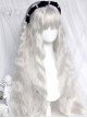 Gothic Lolita Silver White Water Ripple Wool Roll 100cm Long Curly Hair Wig