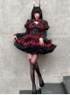 Demon Contract Series Sexy Spring Summer Contrast Color Sweet-Cool Girl Halloween Gothic Lolita Sleeveless Dress Suit