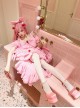 Pink Sweet Lolita Cute Strawberry Bowknot Decoration Oversized Bowknot Long Trailing Design Short-Sleeved Dress