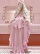 Pink Sweet Lolita Cute Strawberry Bowknot Decoration Oversized Bowknot Long Trailing Design Short-Sleeved Dress