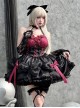 Succubus Rose Style Vintage Elegant Jacquard Lace-Up Bowknot Decoration Sexy Halter Neck Gothic Lolita Sleeveless Dress