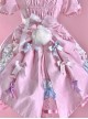 Sweet Lolita Doll Feel Candy Apron Bowknot Decorate Cute Short Sleeve Dress Set