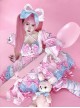 Sweet Lolita Doll Feel Candy Apron Bowknot Decorate Cute Short Sleeve Dress Set