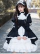 Contract Phantom Night Stone Series Gothic Girl Court Style Black White Detachable Sleeves Gothic Lolita Short-Sleeved Dress