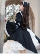 Contract Phantom Night Stone Series Gothic Girl Court Style Black White Detachable Sleeves Gothic Lolita Short-Sleeved Dress