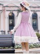 Pastoral Style Retro Elegant Lace Velvet Stitching Spring-Autumn Lace-Up Classic Lolita Long-Sleeved Dress