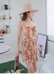 Leaf Lace Mesh Slim Fit Lace-Up Backless Sleeveless Sexy One-Piece Swimsuit