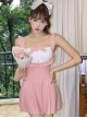 Stitching Ruffles Sweet Girly Bowknot Decoration Little Maid Outfit Sexy Backless Sleeveless One-Piece Swimsuit