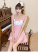 Stitching Ruffles Sweet Girly Bowknot Decoration Little Maid Outfit Sexy Backless Sleeveless One-Piece Swimsuit