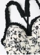 Black Floral Print Sexy Backless Lace-Up Summer Slim Fit Sleeveless One-Piece Swimsuit